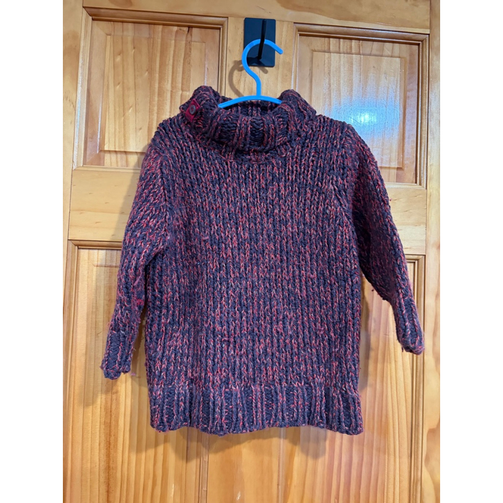 Sergent Major Chunky Knit Toddler Sweater Brown Red Marl Turtleneck 3T